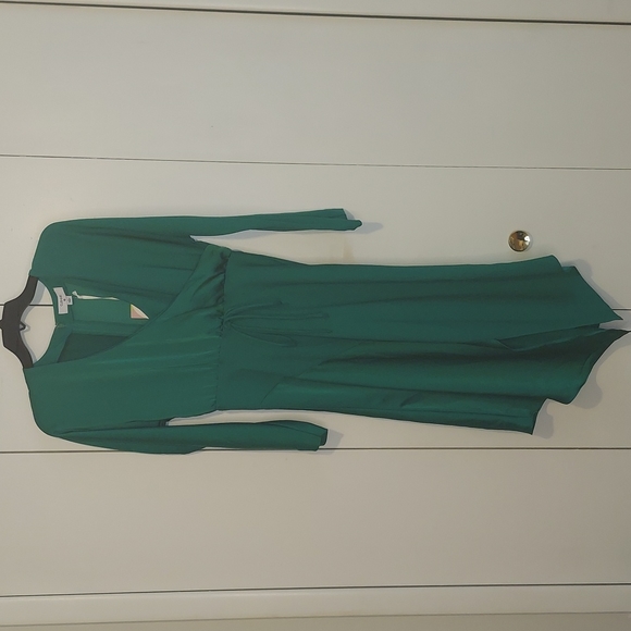 Cushnie for Target Emerald Green Faux Wrap Long Sleeved Dress Size 6 NWT - Picture 5 of 16